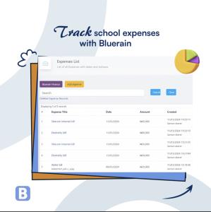 A graphic illustration of a spreadsheet ; Bluerain School Management Software