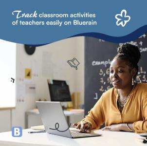 A Nigerian teacher using Bluerain software to track student progress; Bluerain School Management Software