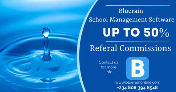 Up to 50% referral commissions; Bluerain School Management Software