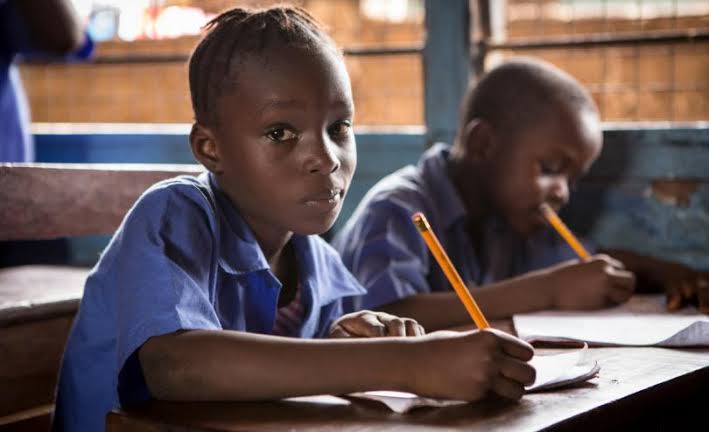 African children in classroom; Bluerain School Management Software