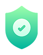 A padlock icon representing data security and privacy.