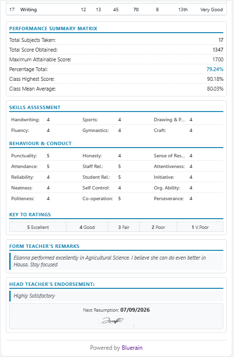 Report card bottom